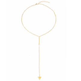 LUTER Long Necklace, Long Gold Necklaces for Women Exquisite Necklace Drop Necklace Y Necklace for Women Girls Party Wedding Prom (Triangle)