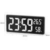 Oidnvay LED Digital Wall Clock, Digits Display,Silent Non-Ticking Clock Decorative