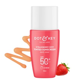 Dot & Key Strawberry Dew Tinted Sunscreen SPF 50+ Pa++++ - 05 Beige Protection Against UA/UB Broad Spectrum, Water & Sweat resistant For All Skin Types 50ml