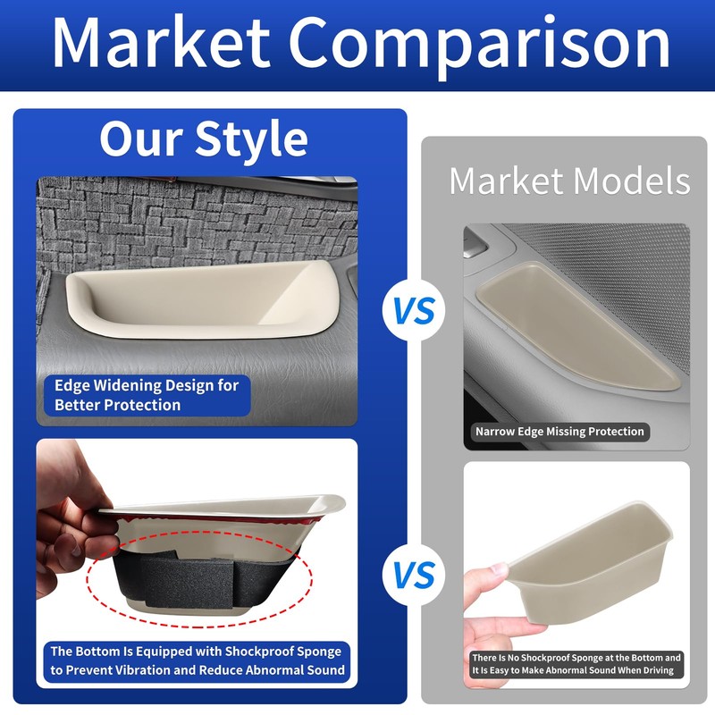 VLSDJ 4 Pieces Car Interior Door Storage Box Suitable for