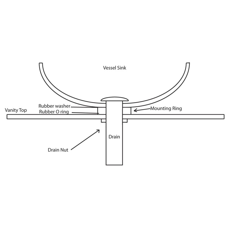 Novatto Solid Brass Vessel Sink Mounting Ring, Matte Black