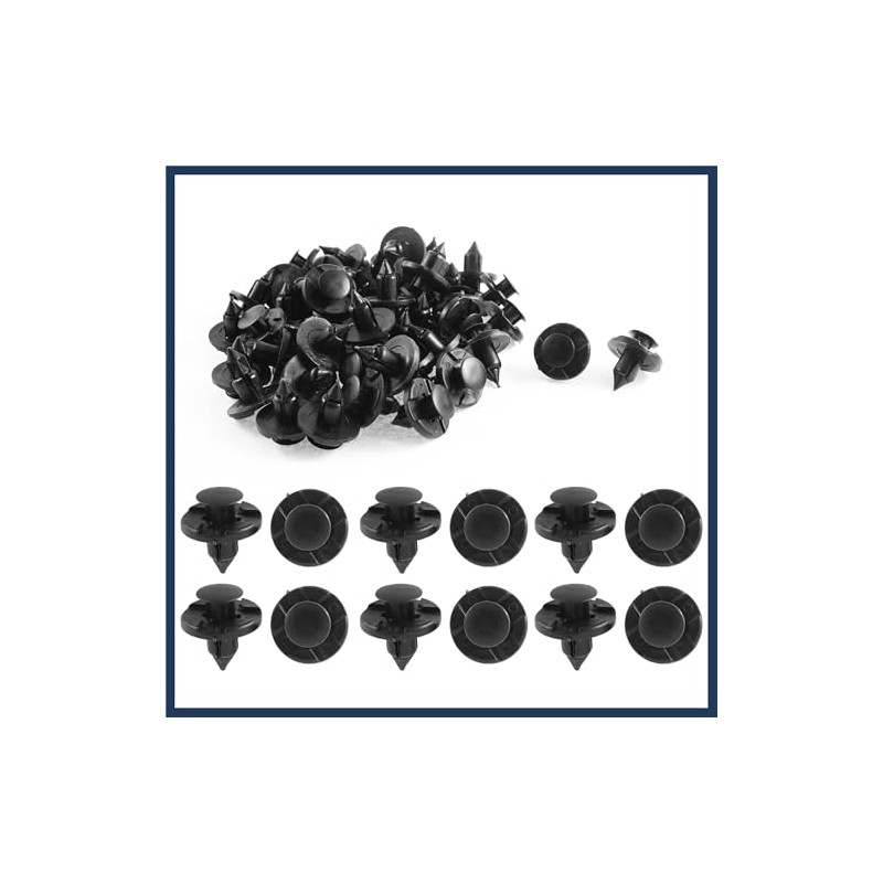 INFINAUTO 50 x 8mm Hole Plastic Rivets Fastener Push Clips