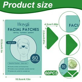 GXGM Zornesfalten Pflaster I Facial Patches Minderung von Zornesfalten,mit Aloe Vera I Anti Falten Pflaster 60 Stk. I Faltenpflaster (Aloe Vera (Grün) für normale bis trockene Haut)