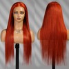 KKU 24 Inch Ginger Orange Straight 9x6 Lace Glueless Wig,Tiny