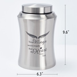 LINES ARTE Large Urns for Human Ashes Adult Male Female,Cremation Angel Wings Memory Decorative Funeral Burial Urns for Men Women Dad Mom(Up to 220 lbs)