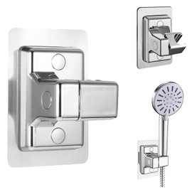 Snokay Hand Shower Head Holder, 360° Adjustable Angle Shower Holder, Strong Paste Shower Bracket No Drilling, Universal Wall Mount Bracket, ABS Plastic