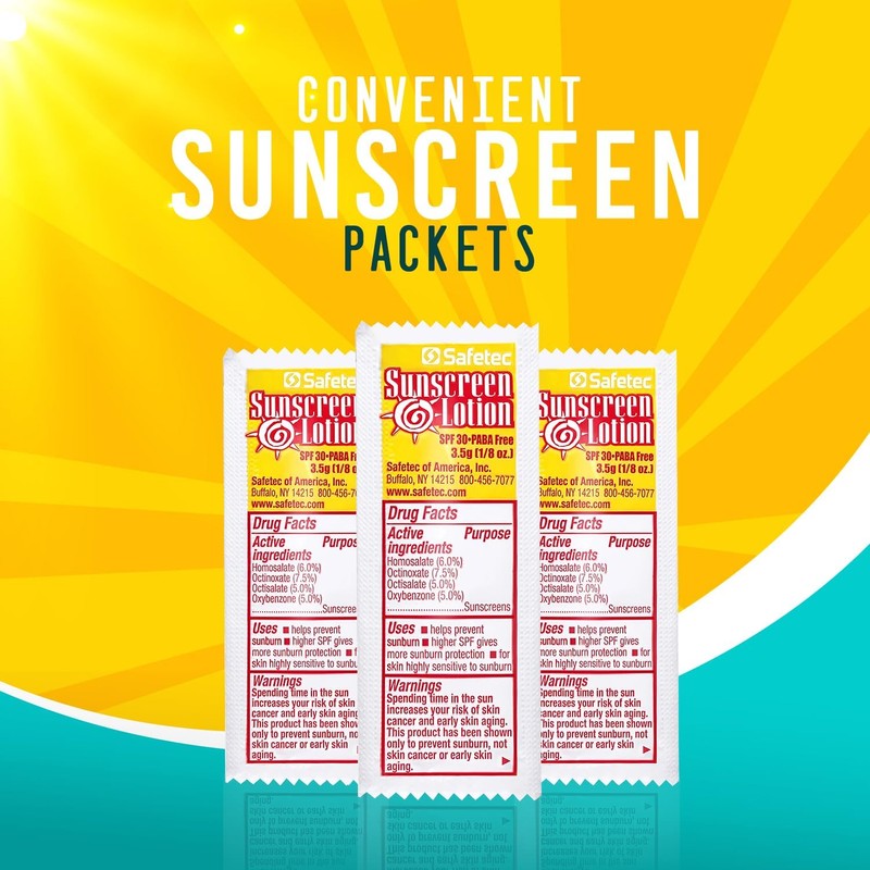 Safetec Sunscreen Lotion 53700 3.5 Gram Packets SPF 30 -