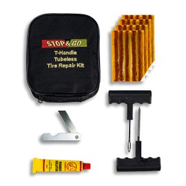 Stop & Go 1020 25 Piece Tubeless T-Handle Rope Plug Tire Repair Kit for Punctures or Flats on Car, Motorcycle, ATV, Jeep, Truck, & Tractor (20 Plugs)