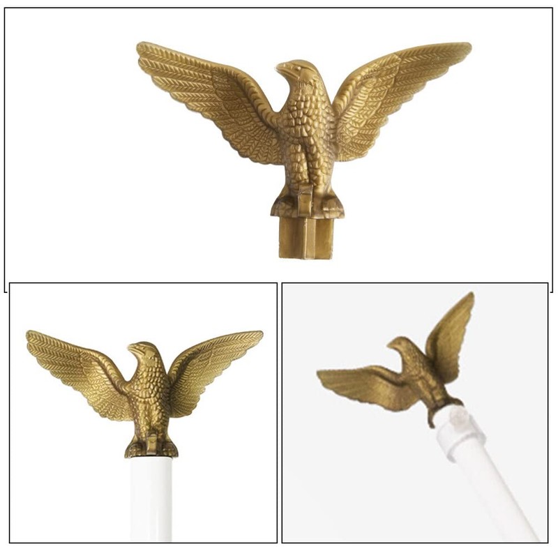 Yardwe 4 Pieces Eagle Flagpole Head Metal Flagpole Outdoor Flag