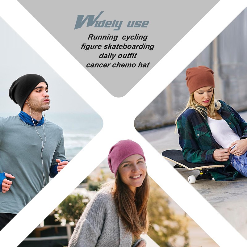 DRESHOW Pack of 2 Slouchy Beanie Hat, Lightweight Beanie, Jersey