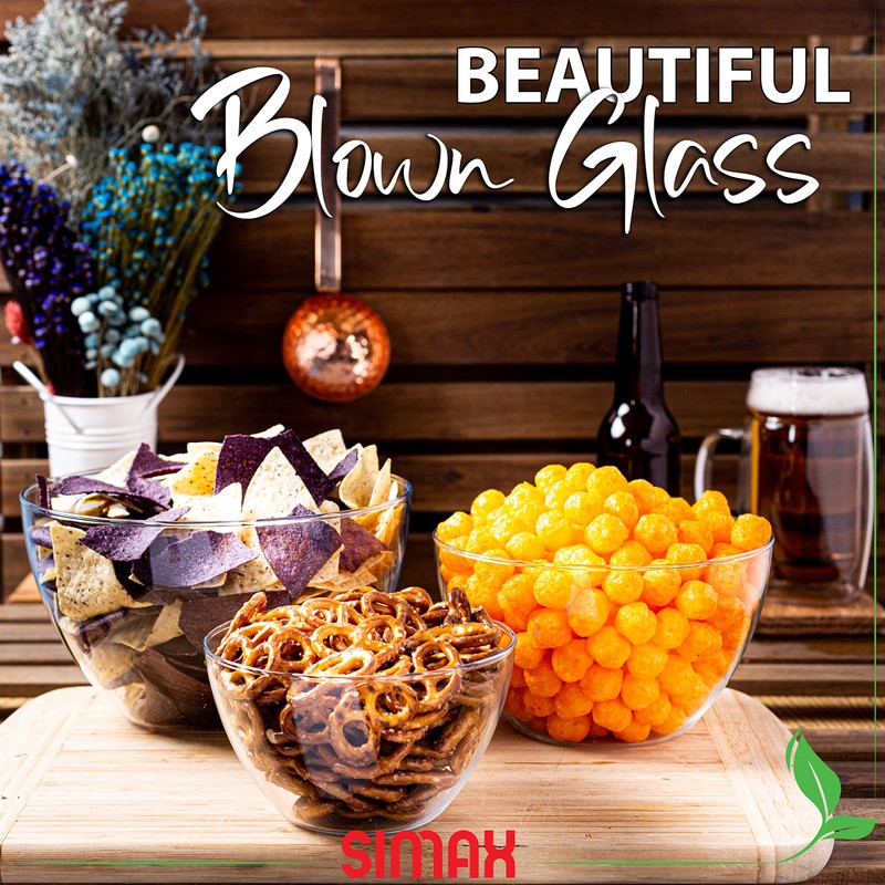 Simax Glass Serving Bowl Set: Borosilicate Glass Oven Safe Bowls