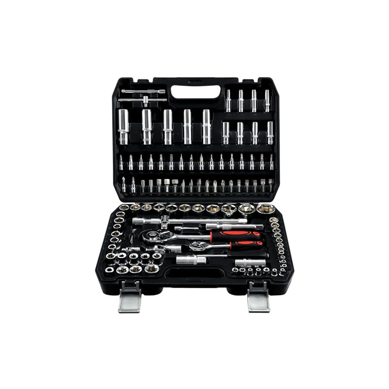 PIRIPARA 108 Piece Mechanics Tool Set Metric And Standard 1/4"
