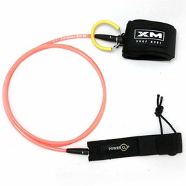 XM SURF MORE Regular 6ft Surfboard Leash with Power Clip Quick Release Upgrade, Cord Thickness (.270in), Key Pocket, Unbreakable Swivels, Detachable Railsaver, Made in USA