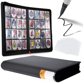 Xoxxcous Premium 16-Pocket Sports Trading Card Binder with 100 Card Sleeves