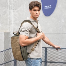 ecosmile Canvas Messenger Bag Sling Bag Crossbody Shoulder Bag for Men Women Travel Work Satchel Bags