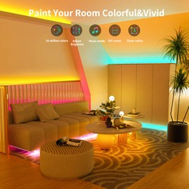 Ledagic 50ft Smart led Strip Lights WiFi Led Lights for Bedroom Music Sync Color Changing Led Light Strip Work with Alexa and Google Assistant RGB Led Lights for Party Room Decoration
