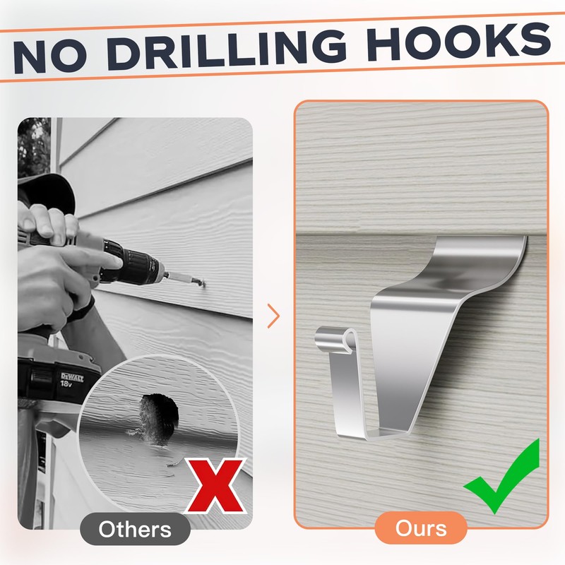 Cozcty 16 Pack Vinyl Siding Hooks, Siding Clips Heavy Duty