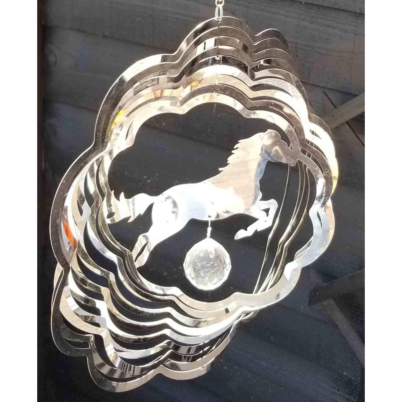 Stainless Steel Wind Spinner - 3D Mobile - Leaping Horse