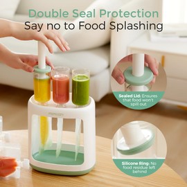 Momcozy Squeeze Station,Baby Food Maker&Pouch Filler for Homemade Baby Puree, BPA-Free, Dishwasher Safe, with Reusable Baby Food Pouches for Babies & Toddlers
