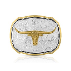 Montana Silversmiths Western Lifestyle Texas/Longhorn Made in the USA Buckle (Right Cut of the Rope Longhorn)