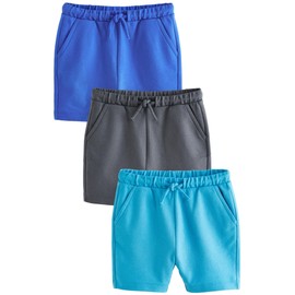 NEXT Jersey Shorts Pack of 3, Blue/Teal/Mineral