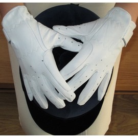Hands On Equestrian Ladies Dressage Gloves Horse Riding White or Cream (White, Large)
