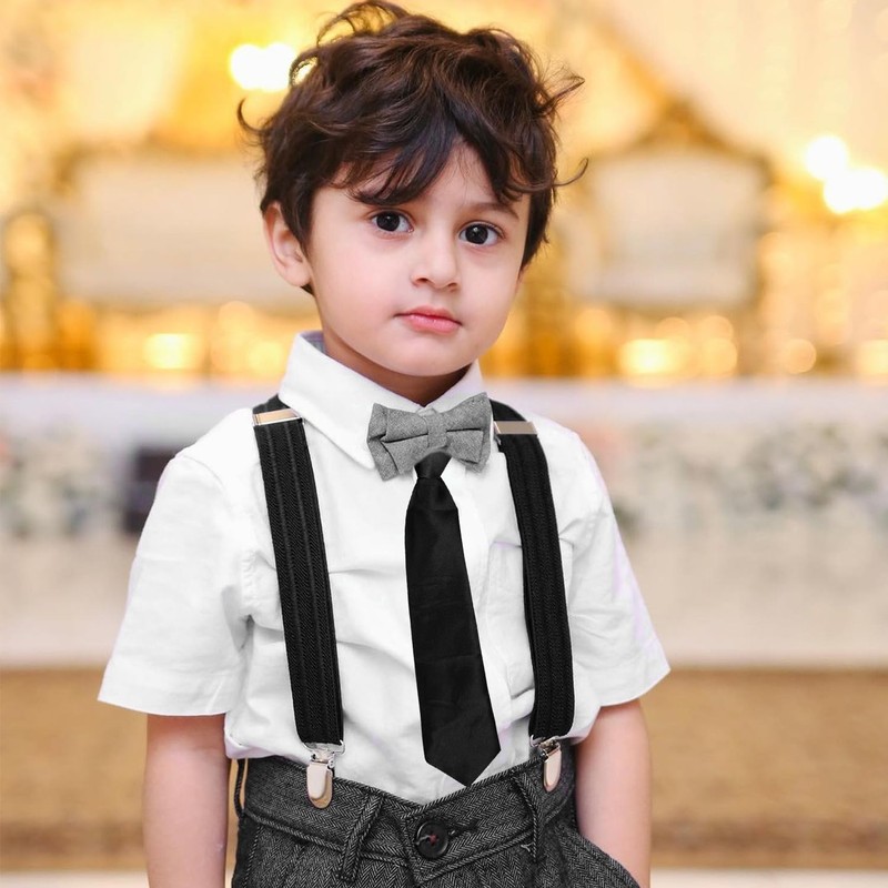 Luckious Children's Tie - Solid Color Elastic Children's Tie For