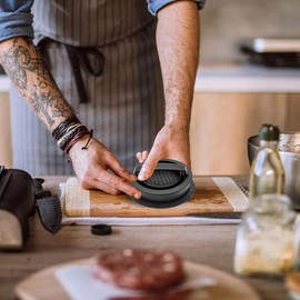 Burger Press, Burger Pattie Press 3 in 1 Set, Filled Burger Sandwich Cutter, Meat Beef Vegetable Hamburger Pattie Mould with 50 Pieces Wax Paper