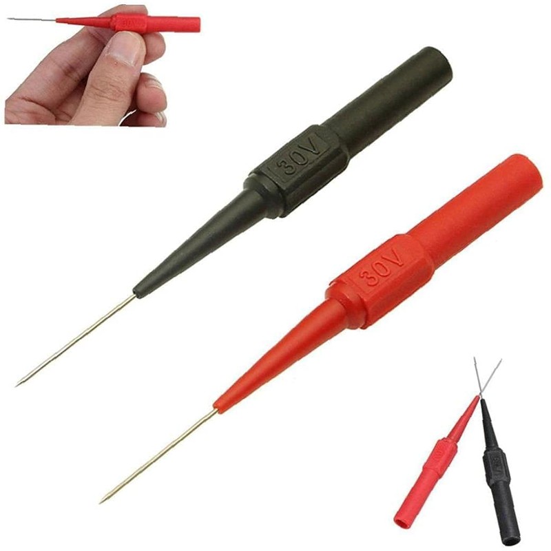2pcs 0.7mm Piercing Probe Multimeter Pen Probe Piercer Car Repair