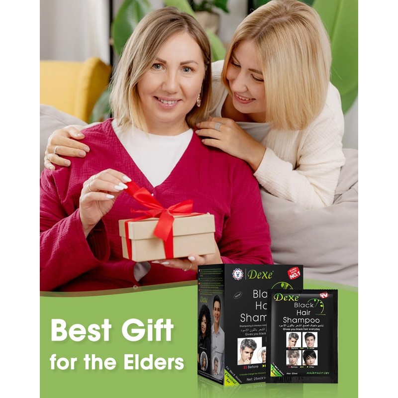 MQUPIN Hair Dye Shampoo Semi-Permanent, Black 10 count (Pack of