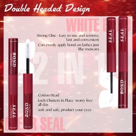 Ruairie White Lash Cluster Glue 2 in 1 Bond and Seal Lash Glue for Eyelash Clusters Strong Hold Lash Bond and Seal Waterproof Cluster Lash Glue Long Lasting Eyelash Cluster Glue