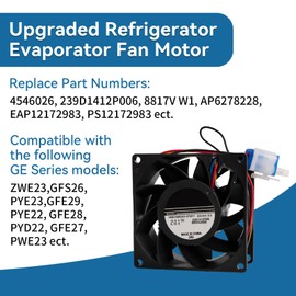 Upgraded WR60X26866 Refrigerator Evaporator Fan Motor Compatible with GE Refrigerator - Fresh Food Evaporator Fan Fit for GE GNE29GSFGSS, Replace WR60X26033 WR60X26030