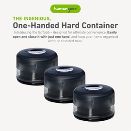 humangear GoTubb – Storage Containers for Snacks, Small Essentials and Travel Gear, Made from Food-Safe Materials, Black, Small (3-pack)