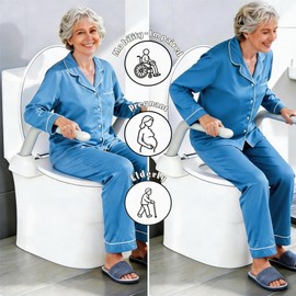 Toilet Safety Rails for Seniors,Easy Installation & Sturdy Handicap Toilet Safety Frame,Seat Handles for Elderly Disabled or Mobility Issues