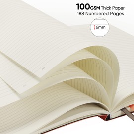 FLEEKOOL Business Journals 2 PACK - B5 College Ruled Notebook Large Soft Cover Journal with 100gsm Thick Lined Paper,376 Numbered Pages,7.6" X 10",Inner Pocket - Mint Mint