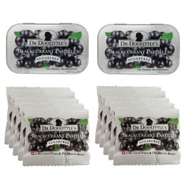 DOOLITTLE Sugar Free Soft Fruit Pastilles for Voice and Throat, Blackcurrant Flavor, 2.12 Ounce Tin, Approximately 25 Count Package, 8 Pack