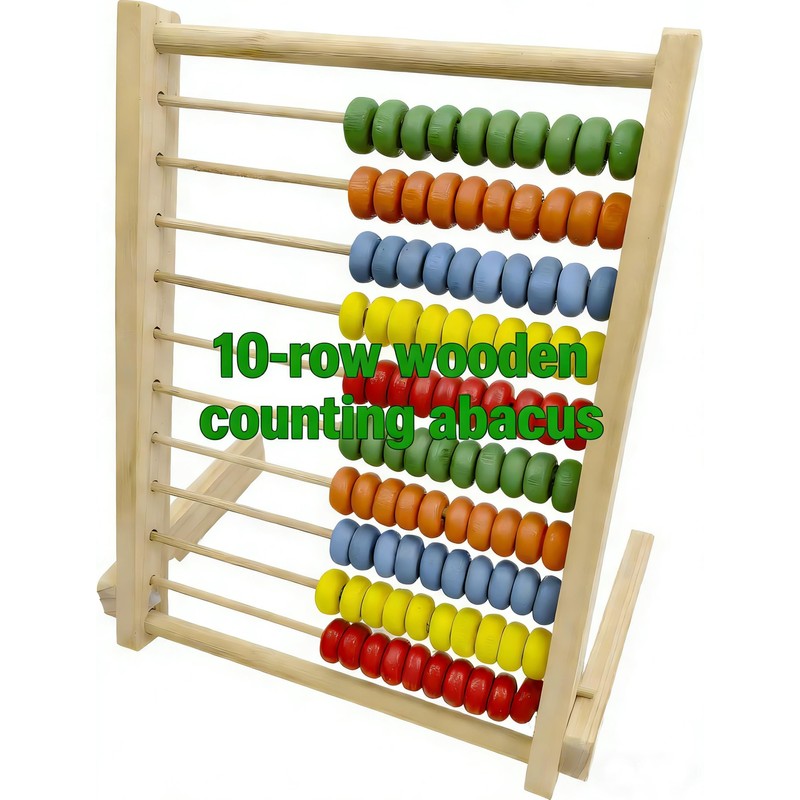 MAGIKON Wooden Counting Number Frame, 10 Rows Abacus for Learning