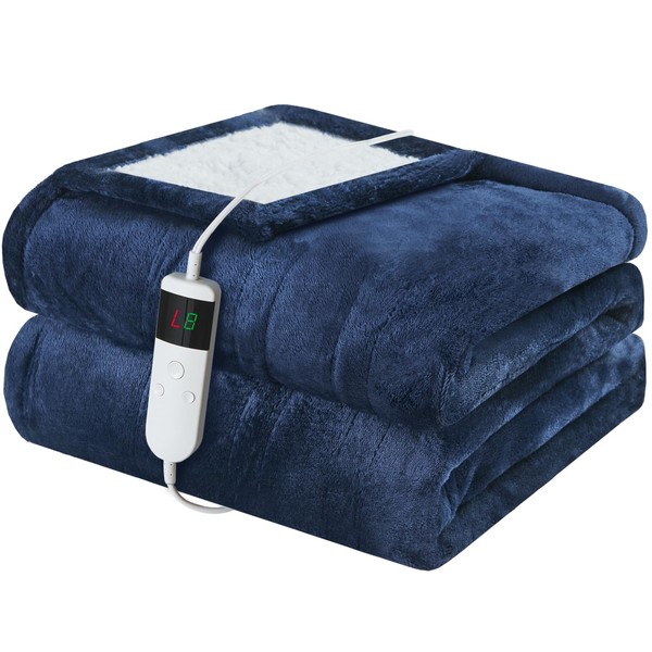 DANENOSA Electric Heated Blanket Throw Size 50''x60'' Soft Flannel &
