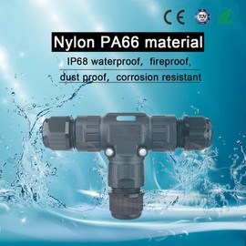 GXILEE Waterproof Cable Connectors 3-pin 3 Way IP68 Waterproof Electrical Junction Box for Cables Ø 5-12 mm, TUV Listed, Pack of 3