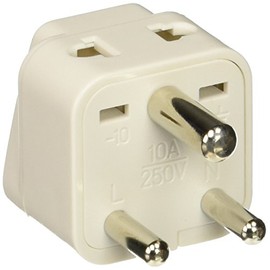CKITZE BA-10-3P Canada to India Grounded Universal 2-in-1 Type D Plug Adapter, 3-Pack
