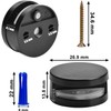 Black Upgraded 3-5mm Frameless Mirror Mounting Hardware 8 Pack Dual-Screw