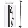 Height Adjustable Aluminum Alloy Cane with T Handle 4-pronged Pivot