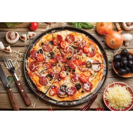Samuel Groves 14.5" Pizza Pan Perforated Carbon Steel Chip Crispier Tray by Chabrias LTD