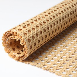 Rattan Webbing Roll, 16 x 118 Inch Woven Open Rattan Mesh PE Cane Webbing for DIY Home Decor Projects, Synthetic Rattan for Furniture, Chair, Cabinet, Ceiling, Bed, Door