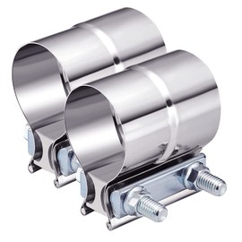 2.0 Inch Exhaust Clamp, Lap Joint Band Clamp Stainless Steel DOFOCH, Anti-Rust&Corrosion Resistant, For Motorcycle Car Exhaust System,Tube Conection, Pipe Repair, Muffler Ends and Exhaust System, 2PCS