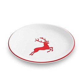 GMUNDNER KERAMIK Dessert Plate, Diameter 20 cm, Ruby Red Stag, Handmade Ceramic from Austria