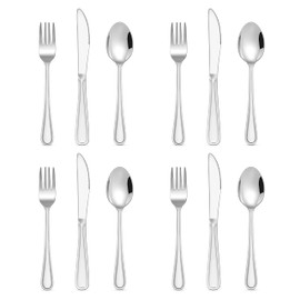 Childrens Cutlery Set, Joyfair 12-Piece Stainless Steel Kids Utensils Set, Toddler Eating Flatware Silverware Set Include 4 Forks, 4 Spoons, 4 Safe Knives, Small Size & Reusable, Dishwasher Safe