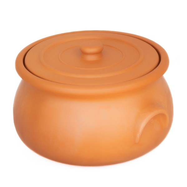 Hakan Handmade Clay Pot with Lid, Natural Unglazed Vintage Earthen Cookware, Traditional Rice Cooking Casserole, Terracotta Pans for Cooking Korean, Indian, Mexican and Chinese Dishes, Large