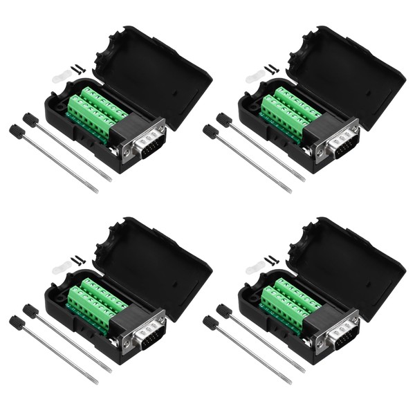 sourcing map D-sub DB15 Breakout Board Connector with Case 15