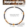 Jewboo Tiger Eye with Black Obsidian Choker Necklace for Women